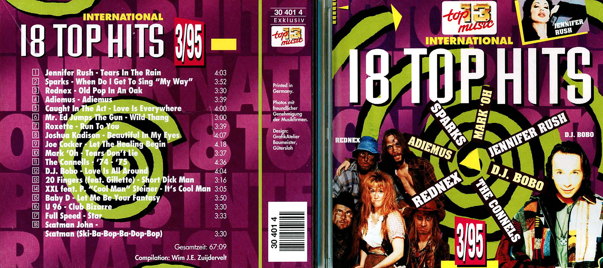 18 Top Hits aus den Charts 3/95 - Jennifer Rush / Sparks / Rednex / Roxette u.v.a.m